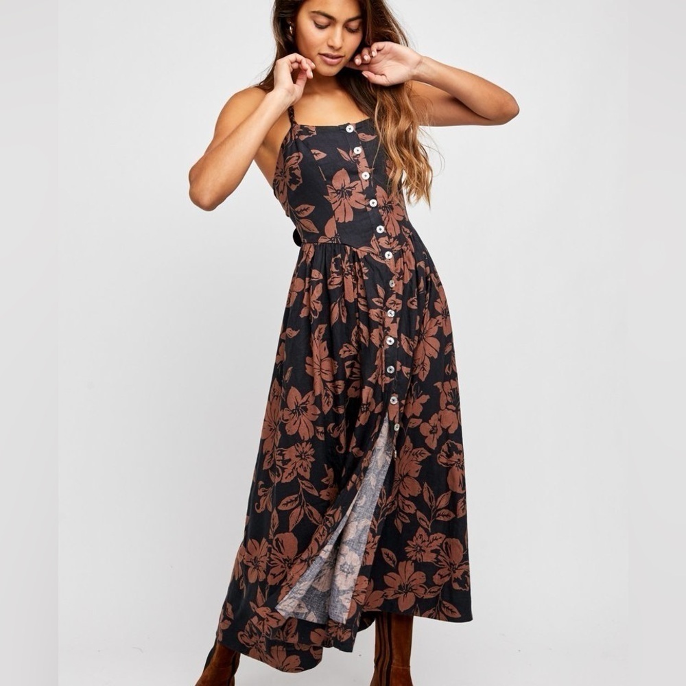 By Together Floral Button Front Midi Dress - S